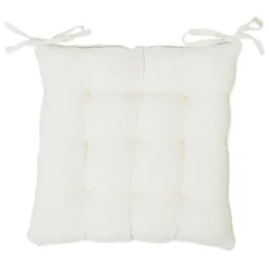 Galette chaise carrée p'tite fleur naturel 40x40cm en coton