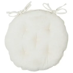 Galette chaise ronde p'tite fleur naturel d40cm en coton