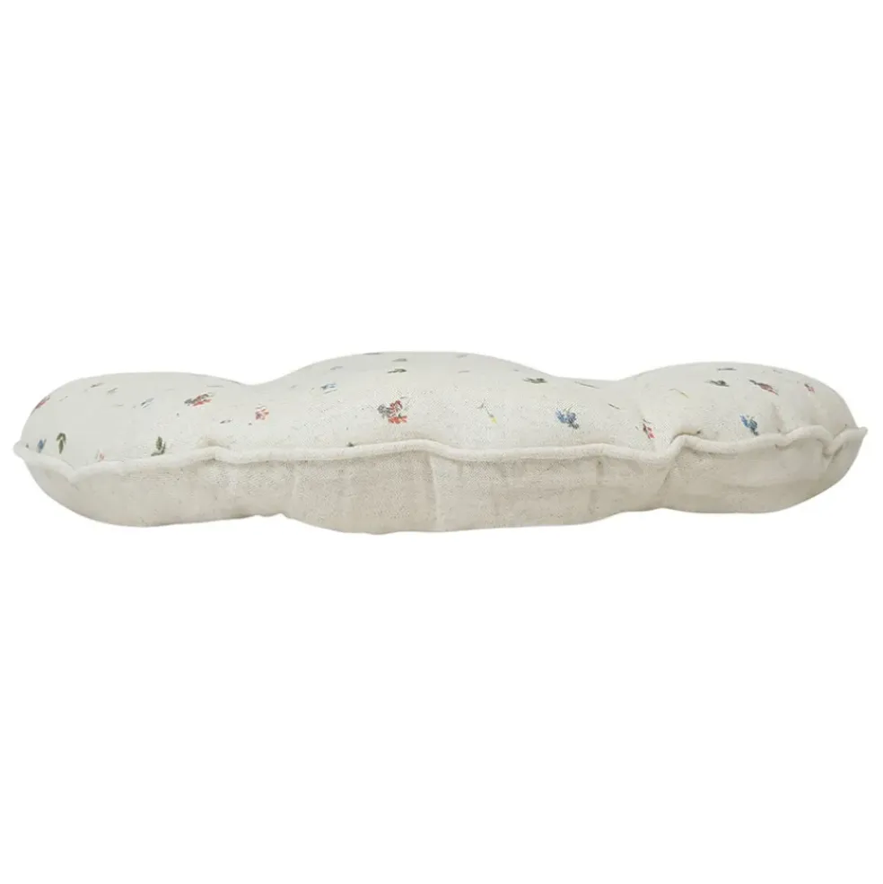 Galette chaise ronde p'tite fleur naturel d40cm en coton