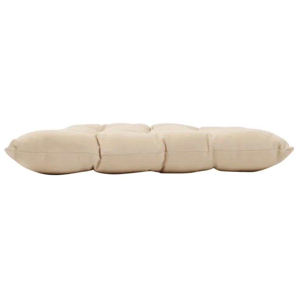 Galette de chaise carrée beige en coton
