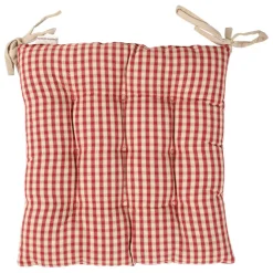 Galette de chaise carrée mami rouge en coton