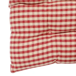 Galette de chaise carrée mami rouge en coton