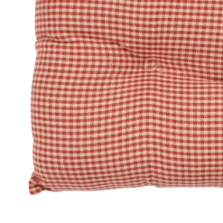 Galette de chaise carrée rouge en coton