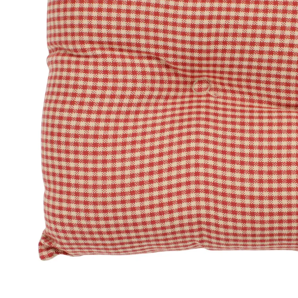 Galette de chaise carrée rouge en coton