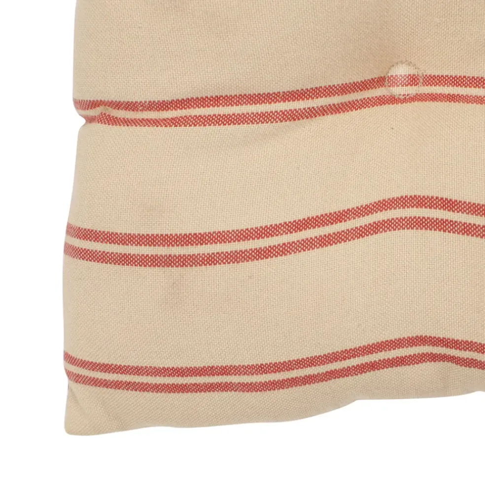 Galette de chaise carrée rouge en coton
