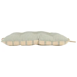 Galette de chaise en coton vichy sauge 40x40cm - Campagne