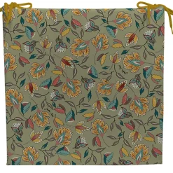 Galette de chaise extérieure en coton vert 40x40cm - Kerala