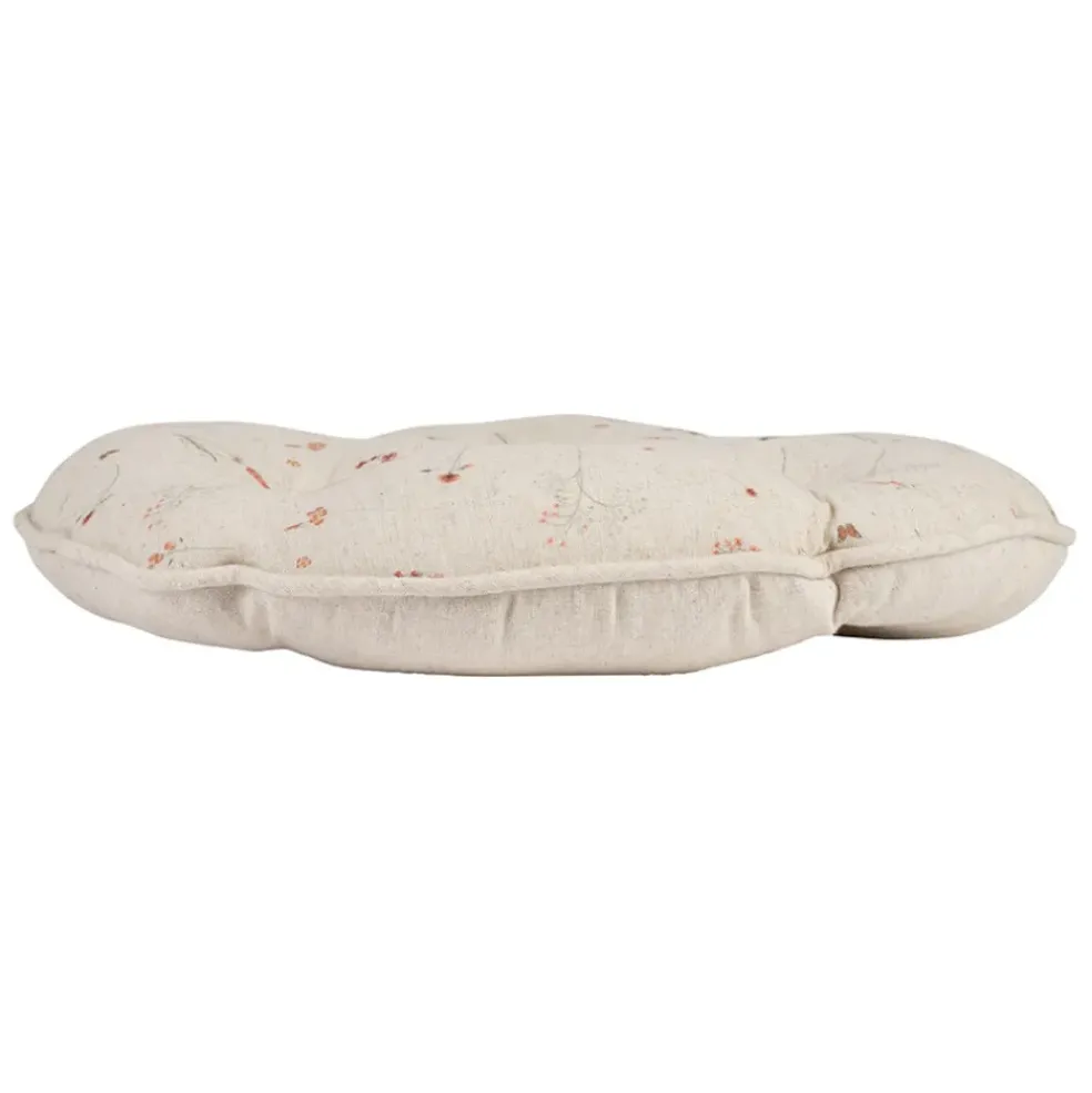 Galette de chaise ronde en coton beige d40cm - Lucile