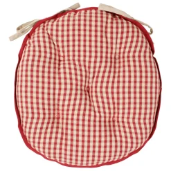 Galette de chaise ronde mami rouge en coton