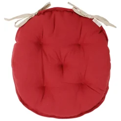 Galette de chaise ronde mami rouge en coton