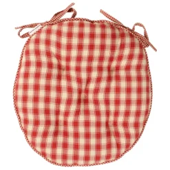 Galette de chaise ronde rouge en coton
