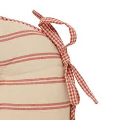 Galette de chaise ronde rouge en coton