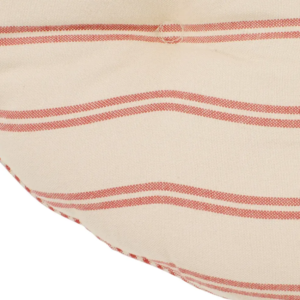 Galette de chaise ronde rouge en coton