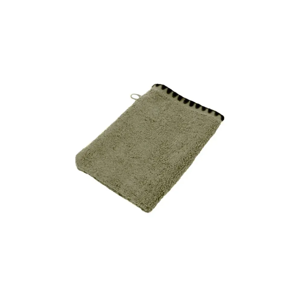 Gant de toilette en coton kaki 15x21cm - Issey