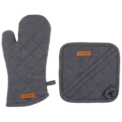 Gant et manique en coton anthracite - Cellier