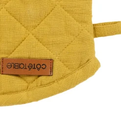 Gant et manique en coton moutarde - Cellier