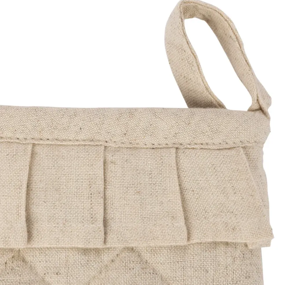 Gant et manique naturel en coton et lin - chambray