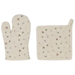 Gant manique en coton et lin naturel - P'tite Fleur