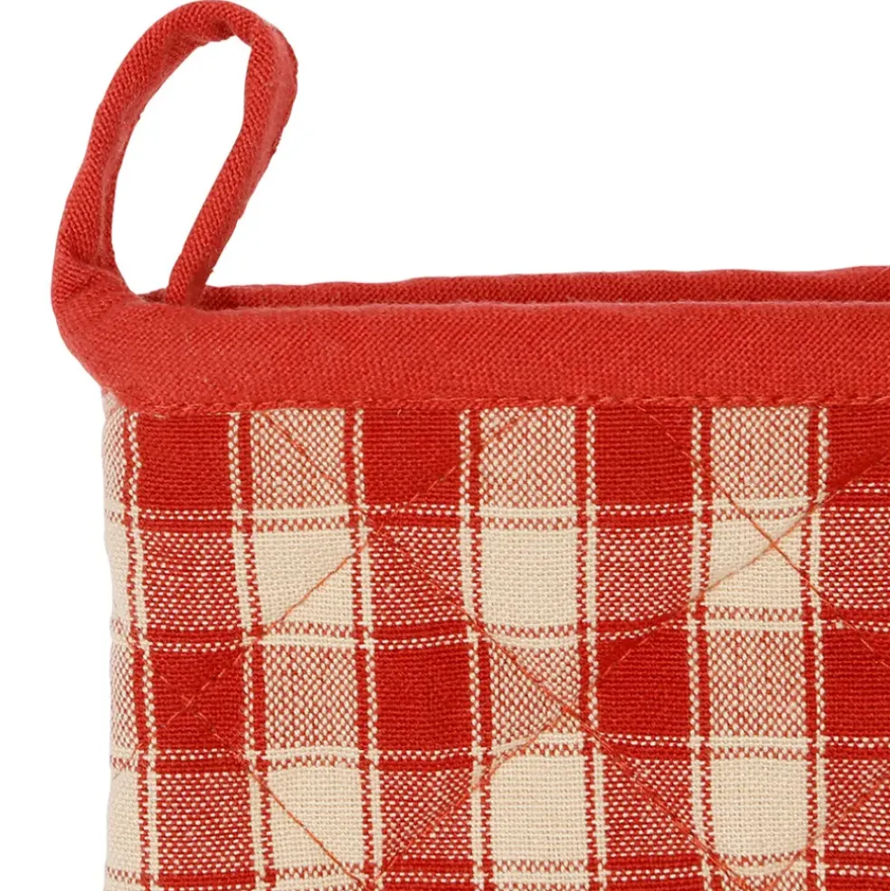 Gant manique en coton rouge 26x20cm - Campagne
