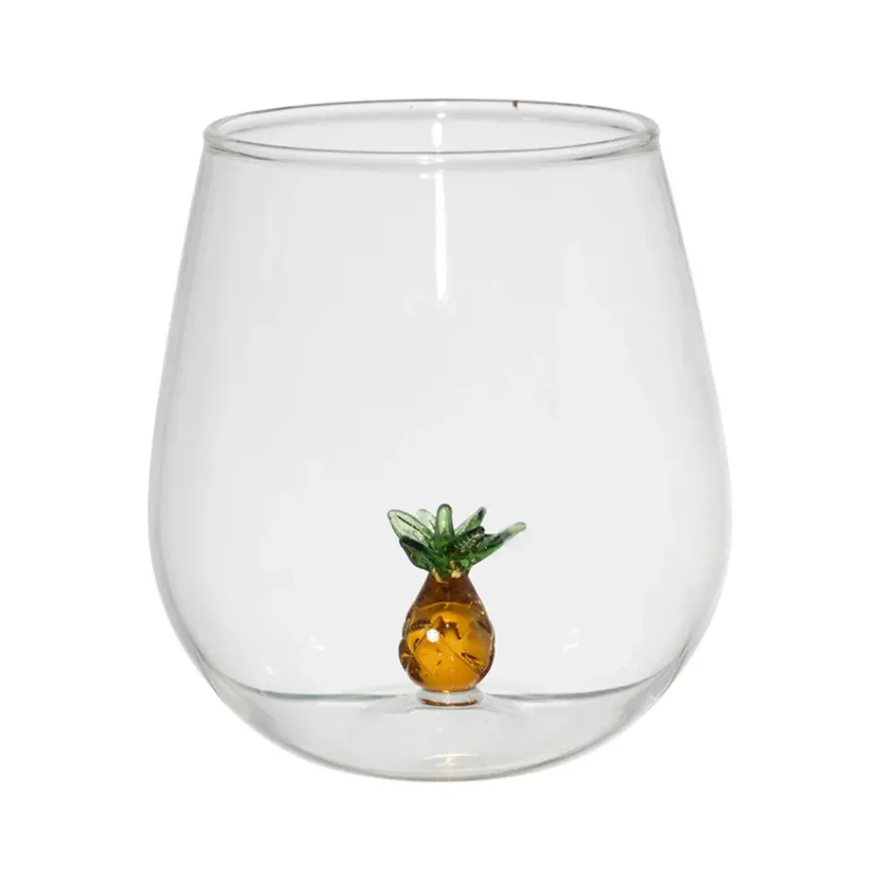 Gobelet ananas en verre ambre 38cl - Colorea
