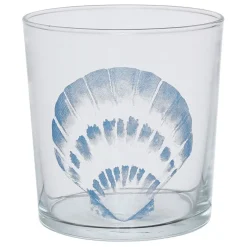 Gobelet coquille Saint-Jacques en verre bleu 36cl - Bodega