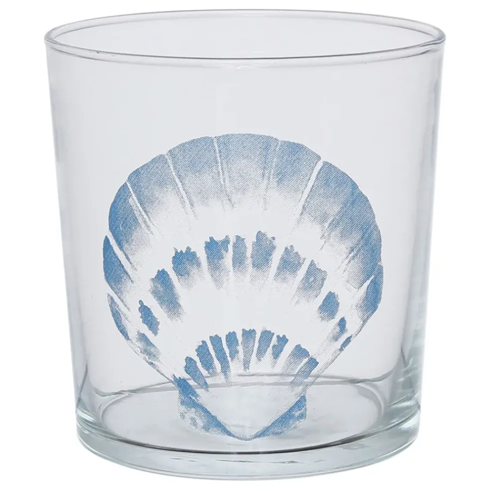 Gobelet coquille Saint-Jacques en verre bleu 36cl - Bodega
