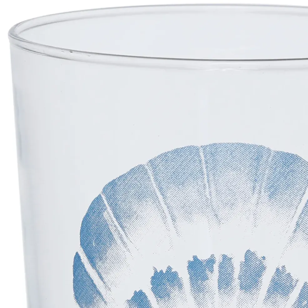 Gobelet coquille Saint-Jacques en verre bleu 36cl - Bodega