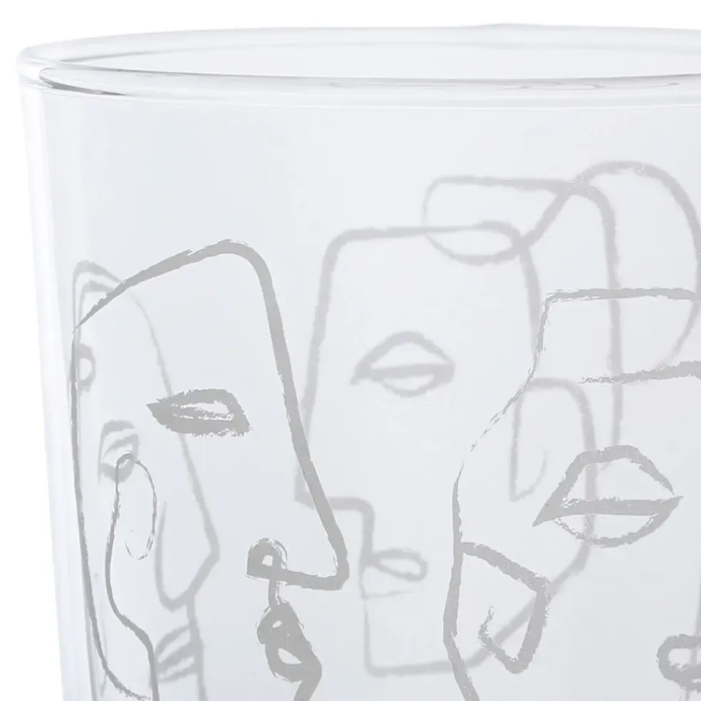 Gobelet visage bodega blanc 35.5cl en verre