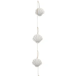 Guirlande 7 coquillages en coton et polyester écru l130cm - Eté A La Mer