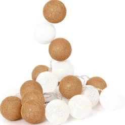 Guirlande boule blanc et or 20 leds