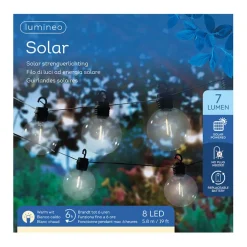 Guirlande solaire 8 ampoules câble noir 5.8m