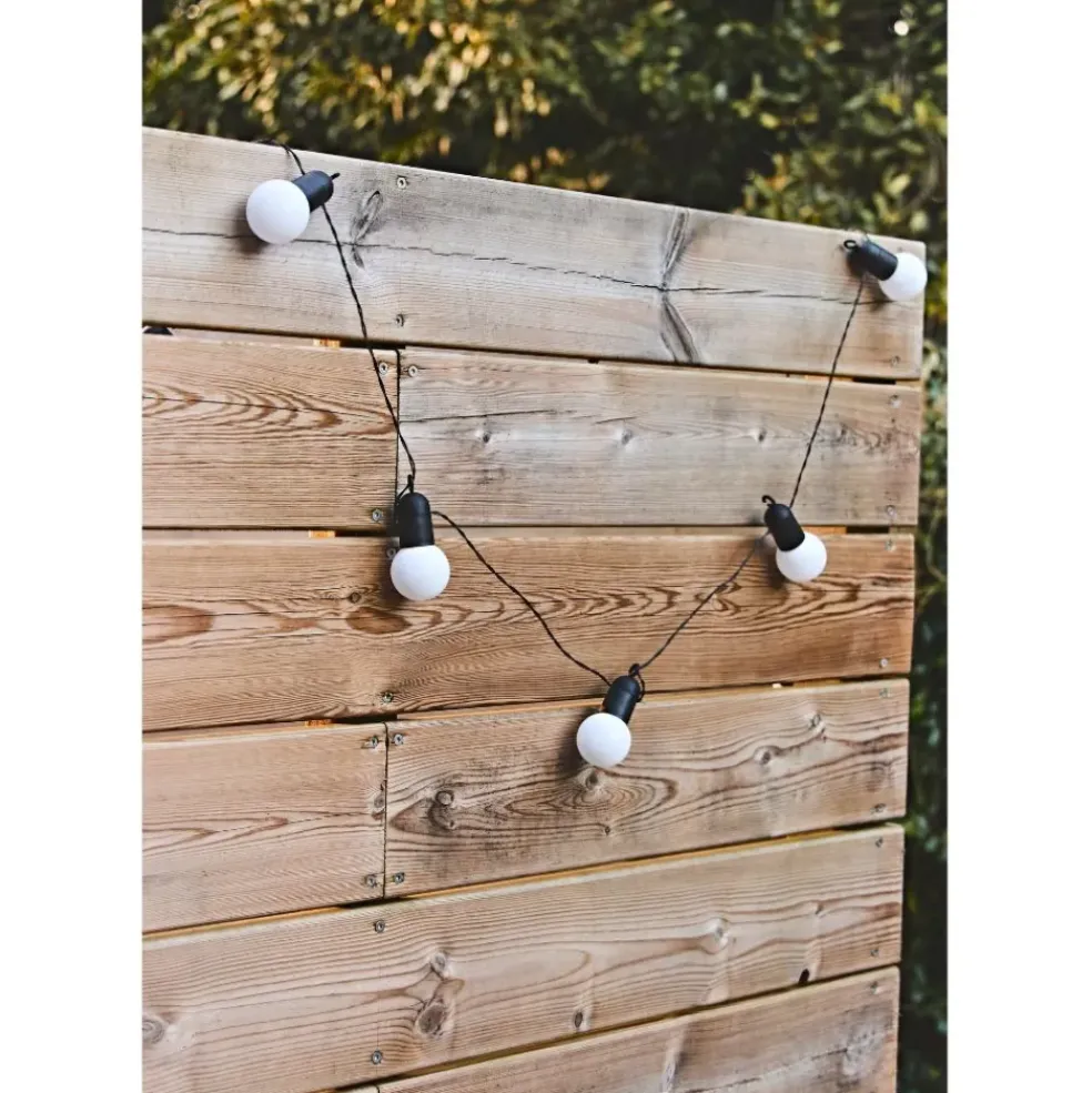 Guirlande solaire 20 leds câble noir 1.25m