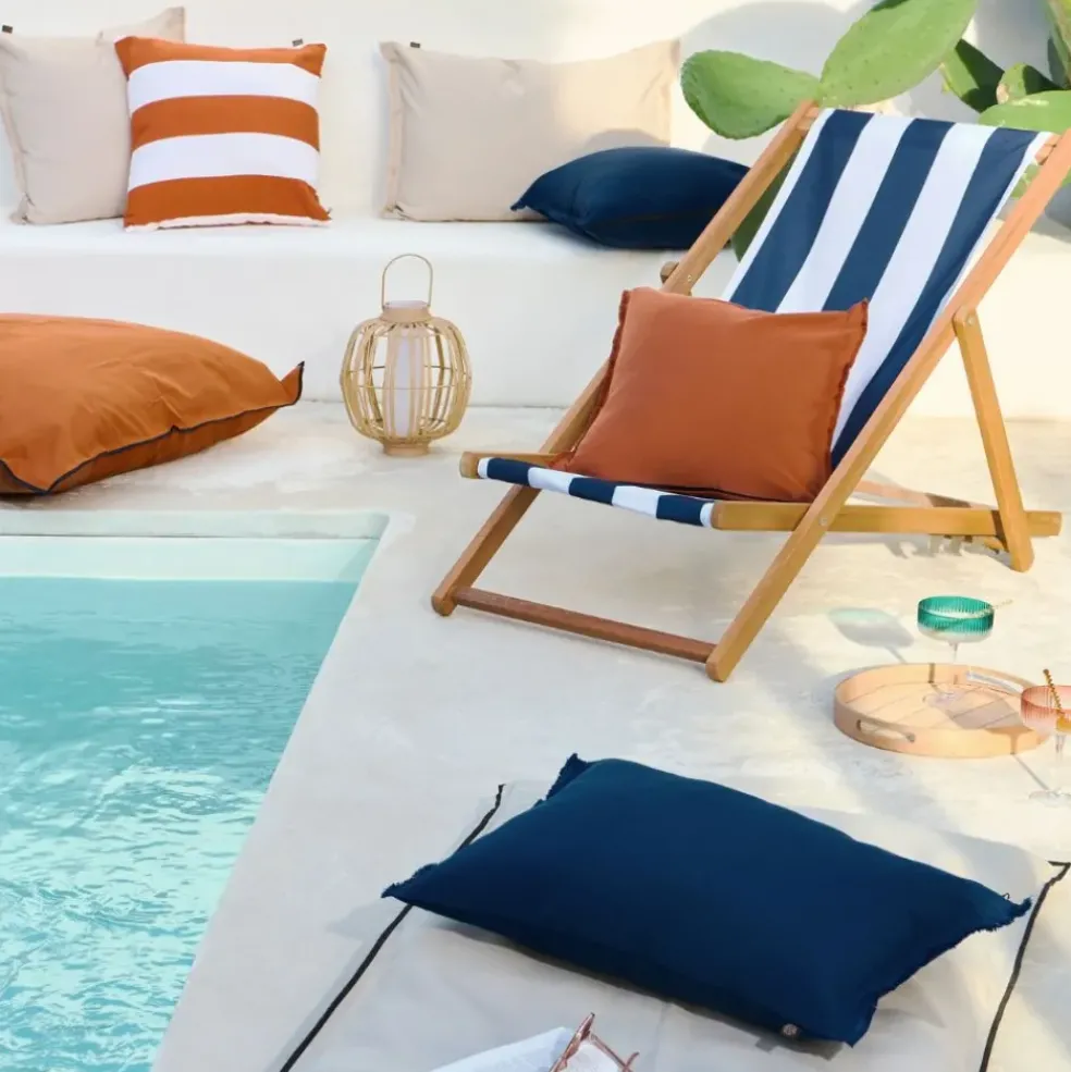 Housse coussin en tissu marine 80x80cm - Bimini