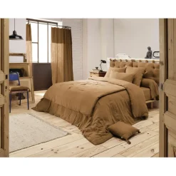 Housse de couette camel en gaze de coton 240x220cm - Gaia
