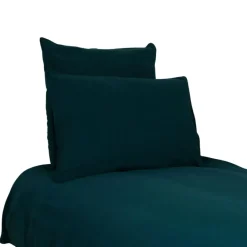 Housse de couette dili bleu de prusse 260x240cm en voile de coton lavé