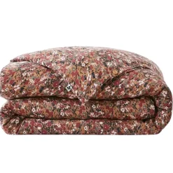 Housse de couette en gaze de coton imprimée camel 240x220cm - Capucine