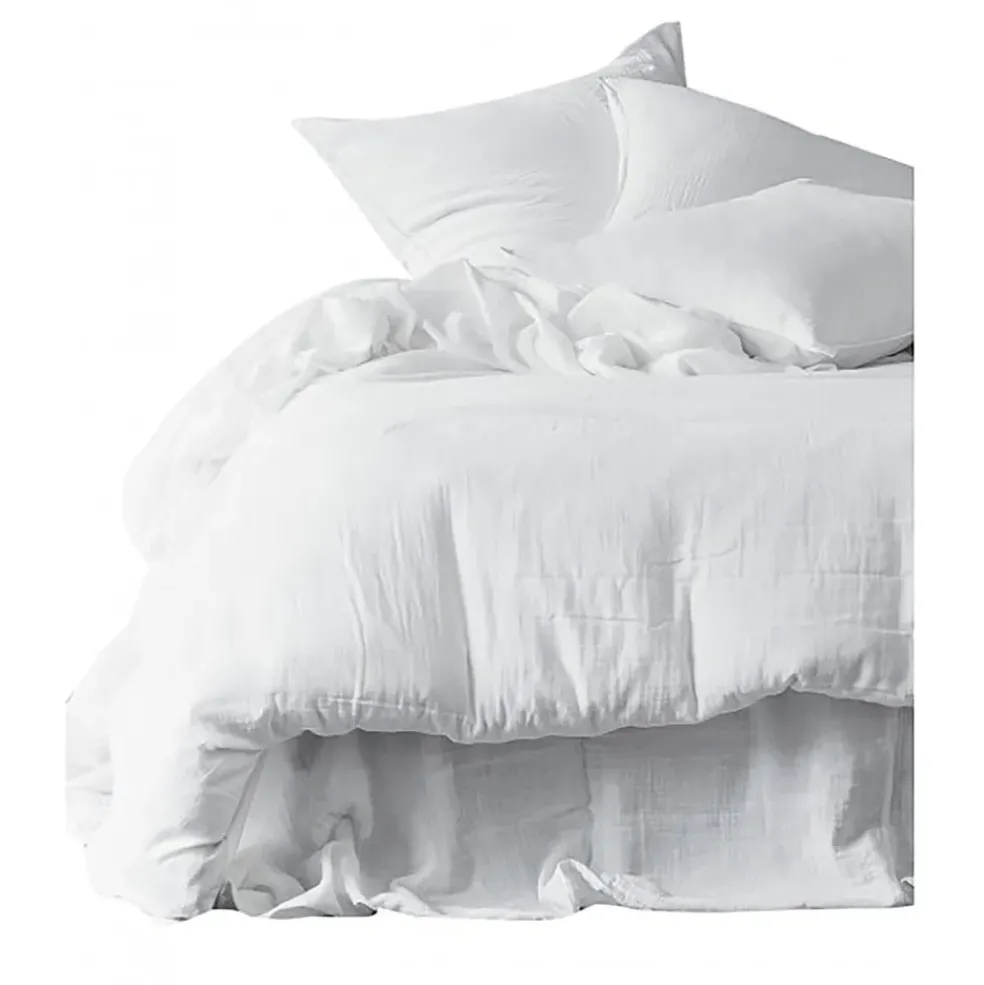 Housse de couette en gaze de coton blanc 240x220cm - Dili
