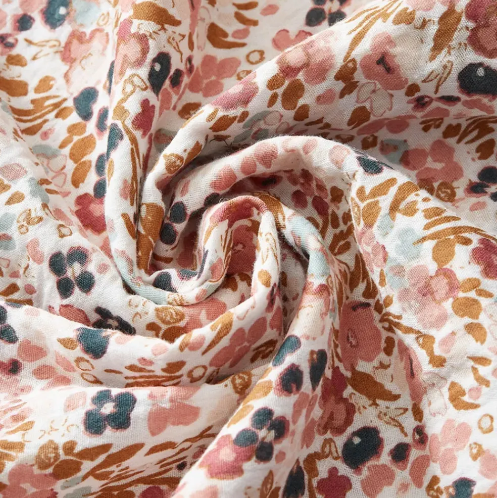 Housse de couette en gaze de coton imprimée pampa 260x240cm - Capucine