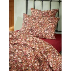 Housse de couette en gaze de coton imprimée camel 140x200cm - Capucine