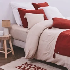 Housse de couette en gaze de coton unie pampa 240x220cm - Gaia