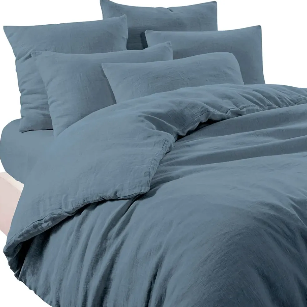 Housse de couette en lin turquin 260x240cm - Viti