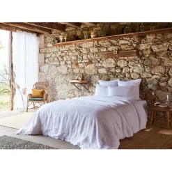 Housse de couette en lin lavé craie 240x220cm - Soline
