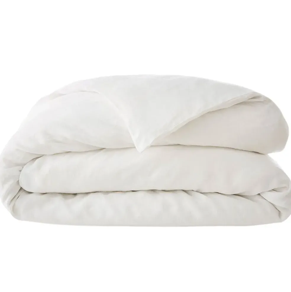 Housse de couette en lin lavé craie 260x240cm - Soline