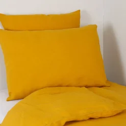 Housse de couette viti safran 240x220cm 100% lin lavé