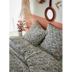 Housse de couette 240x220 cm et 2 taies d'oreiller 60x60cm en coton imprimé fleurs - Malia