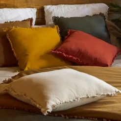 Housse de coussin en coton cumin 45x45cm - Nalia