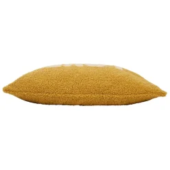 Housse de coussin bouclette "Love" moutarde et beige 50x30cm - Funky