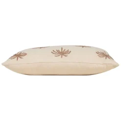 Housse de coussin brodée en coton écru 50x30cm - Nomadea