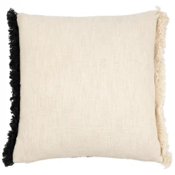 Housse de coussin brodee écru et noir 45x45cm - madeira