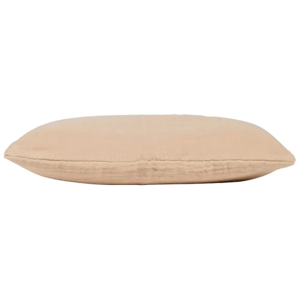 Housse de coussin douceur en gaze de coton terracotta 50x35cm